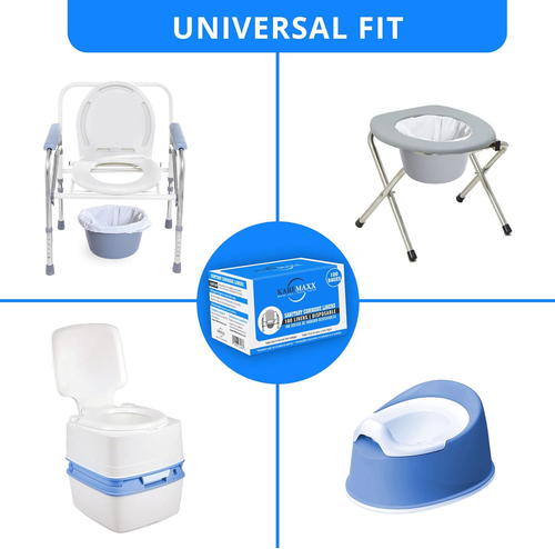 Commode Liners Disposable, Value Pack 100, Universal Fit - Leak Proof & Odorless - Picture 5 of 12