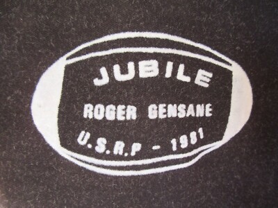 Maillot rugby porté n°15 jubilé Roger GENSANE U.S.R.P 1981 damier
