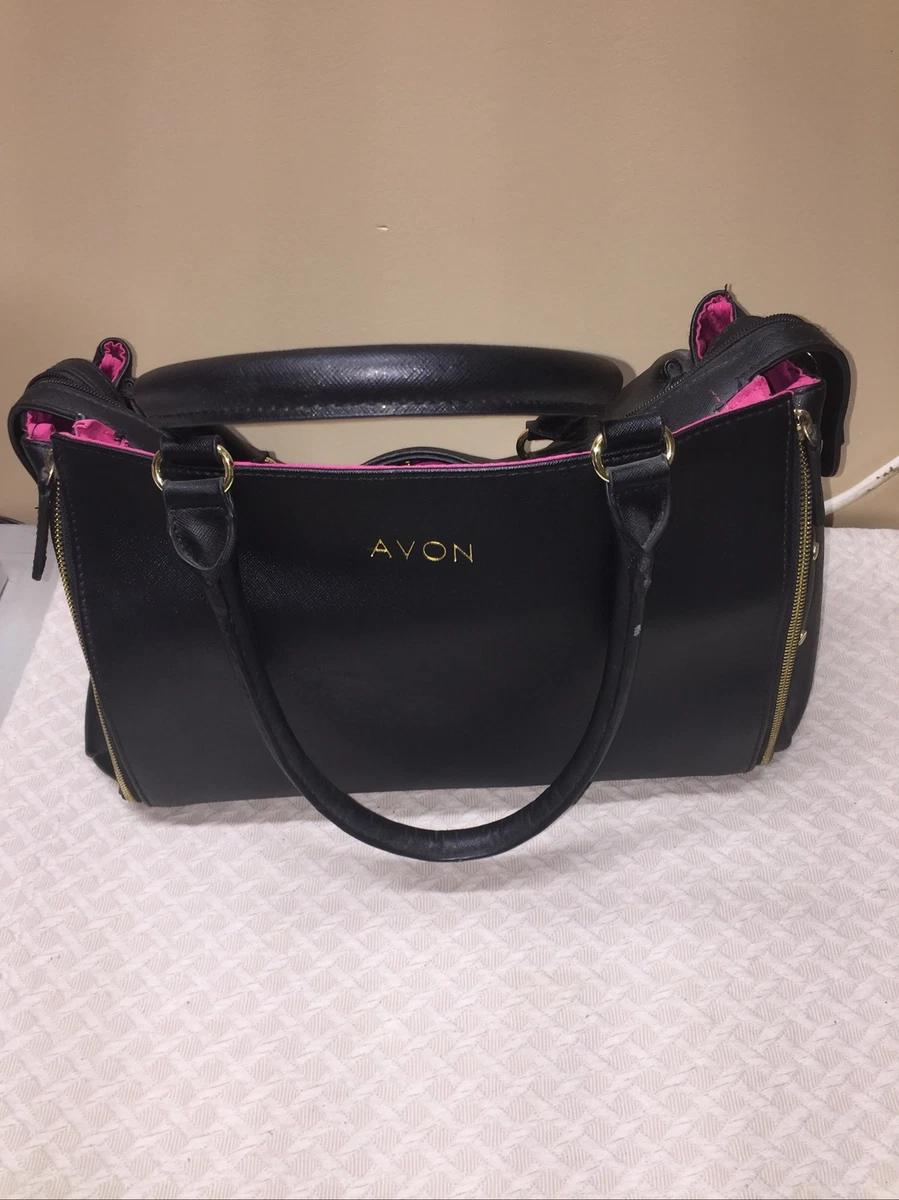 AVON Representative Consultant Premier Beauty Business Tote Bag Purse Black Pink