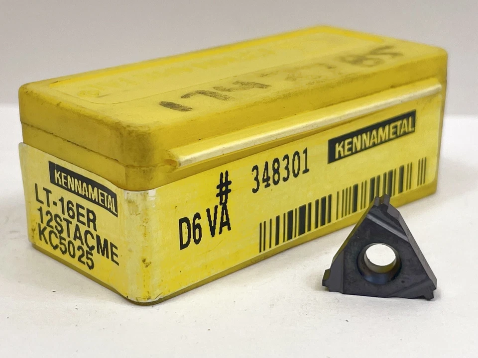 KENNAMETAL LT-16ER 12STACME New Carbide Threading Inserts Grade KC5025 8pcs - Image 2 of 2