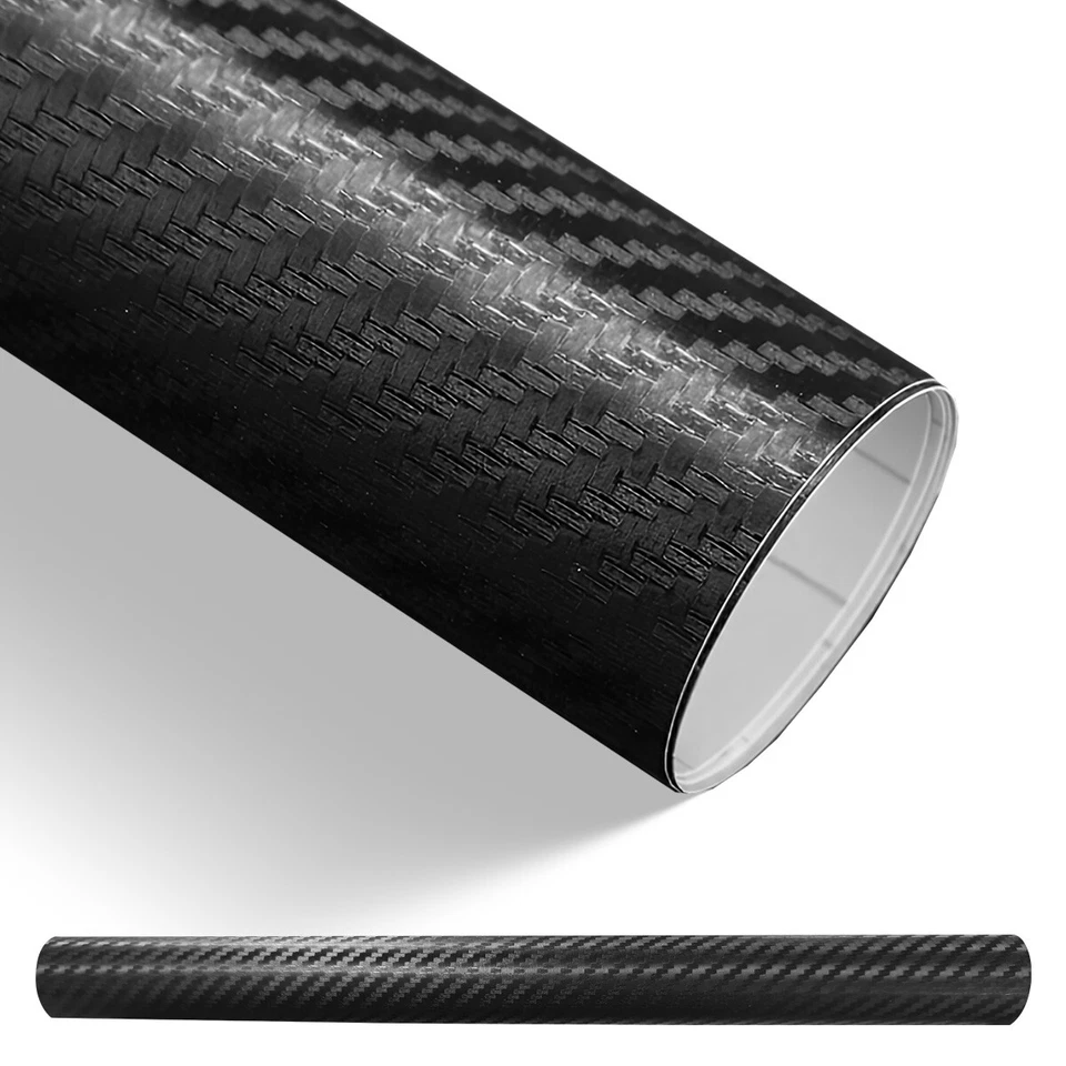 Rollo de lámina adhesiva de papel calcomanía de vinilo de fibra de carbono impermeable 3D para envolver automóviles Foto 3 de 4