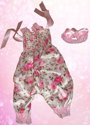 New Girls Summer Backless Romper Baby Lace-up Bloomer Jumpsuit Infant Easter