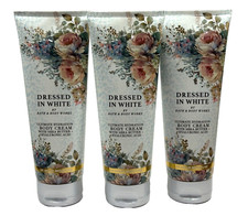 NEW 3 BATH  BODY WORKS DRESSED IN WHITE BODY CREAM 8 OZ ULTIMATE HYDRATION