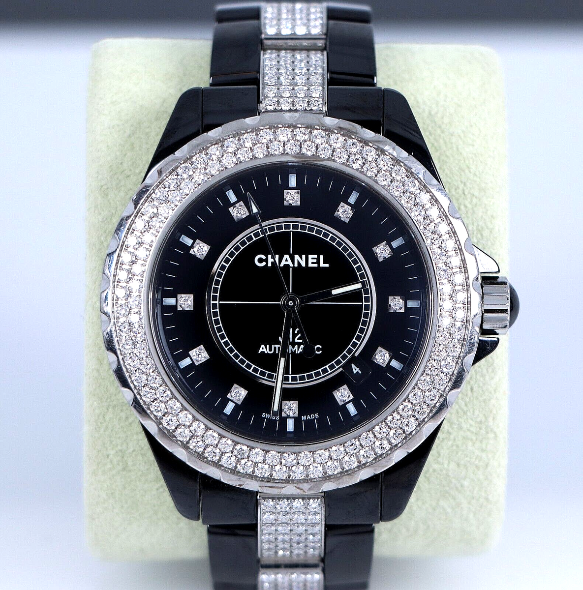 $45,800 Chanel Stainless Steel J12 Black Ceramic Diamond  display picture 1