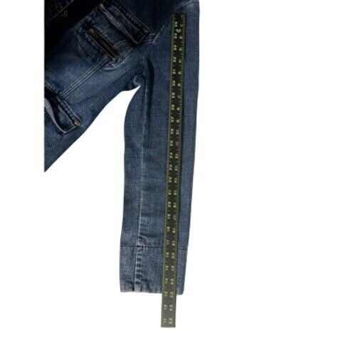 Giacca camionista jeans Mossimo donna blu denim cotone lavaggio medio XL tasche zip - Foto 6 di 9