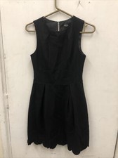Oasis Black Wool Blend Sleeveless Smart Dress Size 8/34 Smart Work Office Career