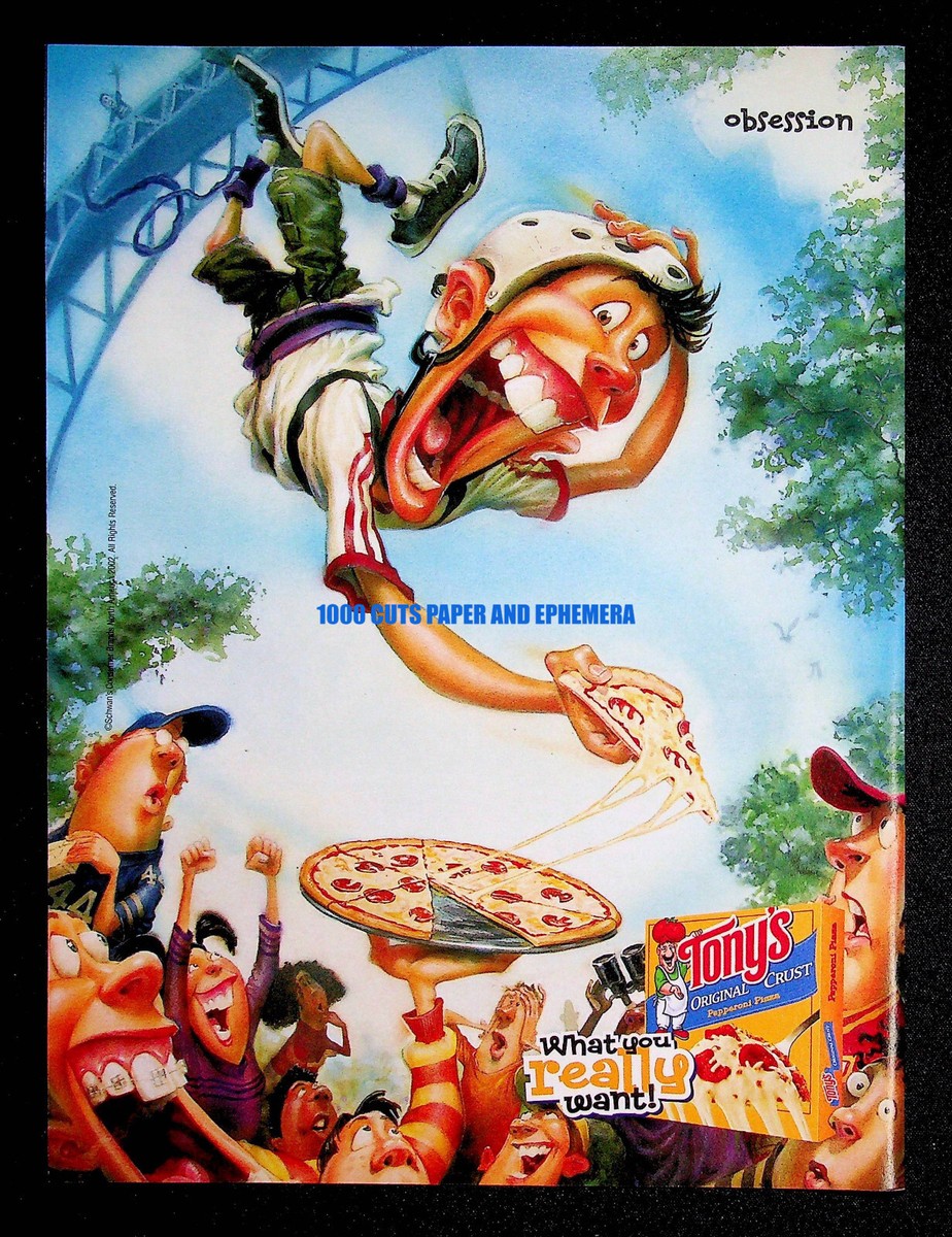 A.P.C. ポスター　アートブック　ノベルティ Tony's Pizza Cartoon Schwan's 2003 Trade Print Magazine Ad Poster
