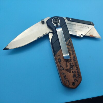 #ad Husky 2 Blades Dual Edge Clip Point Folding Knife w Liner Lock amp; Pocket Clip C $19.54