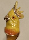 TRINKET Box Metal PARROT Bird Enameled Hinged JEWELED Crystals  3 1/2” — photo 2