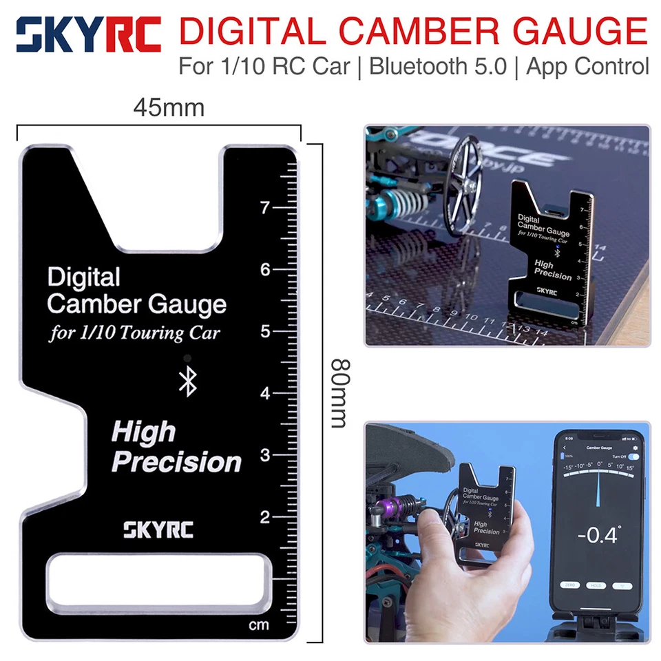 SKYRC RC Wheel Digital Bluetooth Camber Gauge for RC 1/10 Touring Car Tires - Image 2 of 4