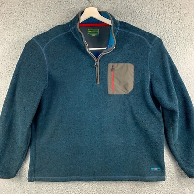 Bass Explorer Fleece Jacket Mens Extra Large Blue Outdoor Camping Hiking Casual