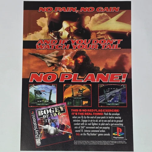 Bogey Dead 6 PlayStation 1 PS1 No Pain No Gain Print Ad/Poster Promo Art