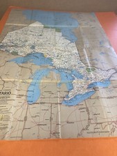NATIONAL GEOGRAPHIC  CLOSE-UP SERIES MAP OF THE ONTARIO CANADA 1978 ,  23" X 22"