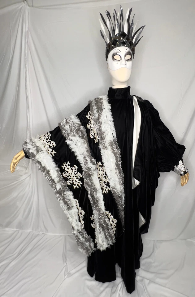 Conjunto de túnica y máscara hecha a mano disfraz de mascarada inspirado en Erté - Juegos con disfraces Art Deco Foto 2 de 4