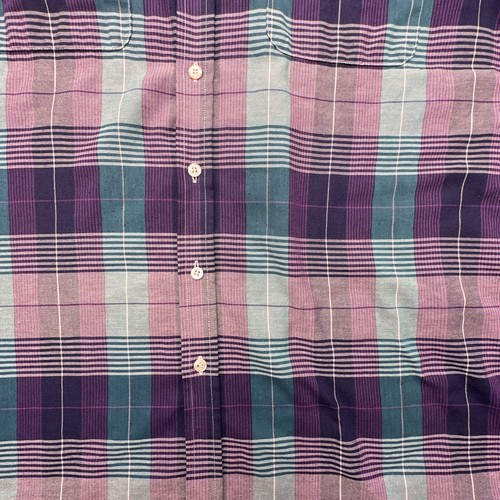 Vtg Towncraft Men’s XLXT Made In USA Purple Blue Plaid Button Up Shirt USA Made - Picture 17 of 24