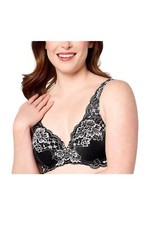 Breezies Luxe Two Tone Underwire Lace Bra Black