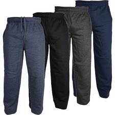OPEN Bottom Elastic Waist Fleece Joggers Draw Cord Tie Extra Short Regular Pants