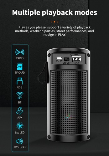 Wireless Bluetooth Speaker High Bass Loud USB AUX Portable Indoor Outdoor Stereo - Picture 9 of 11