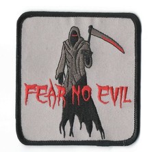 Fear No Evil Reaper Sew-On Iron-On Embroidered Patch 3 1/2 " X 3 3/4"