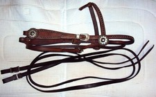 TABELO Western Brown Headstall - SILVER STUDS...