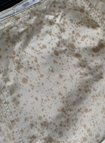 Prada Silk Taffeta Beige Black Flowers Print A Line Skirt Sz 44 $795 - Picture 12 of 14