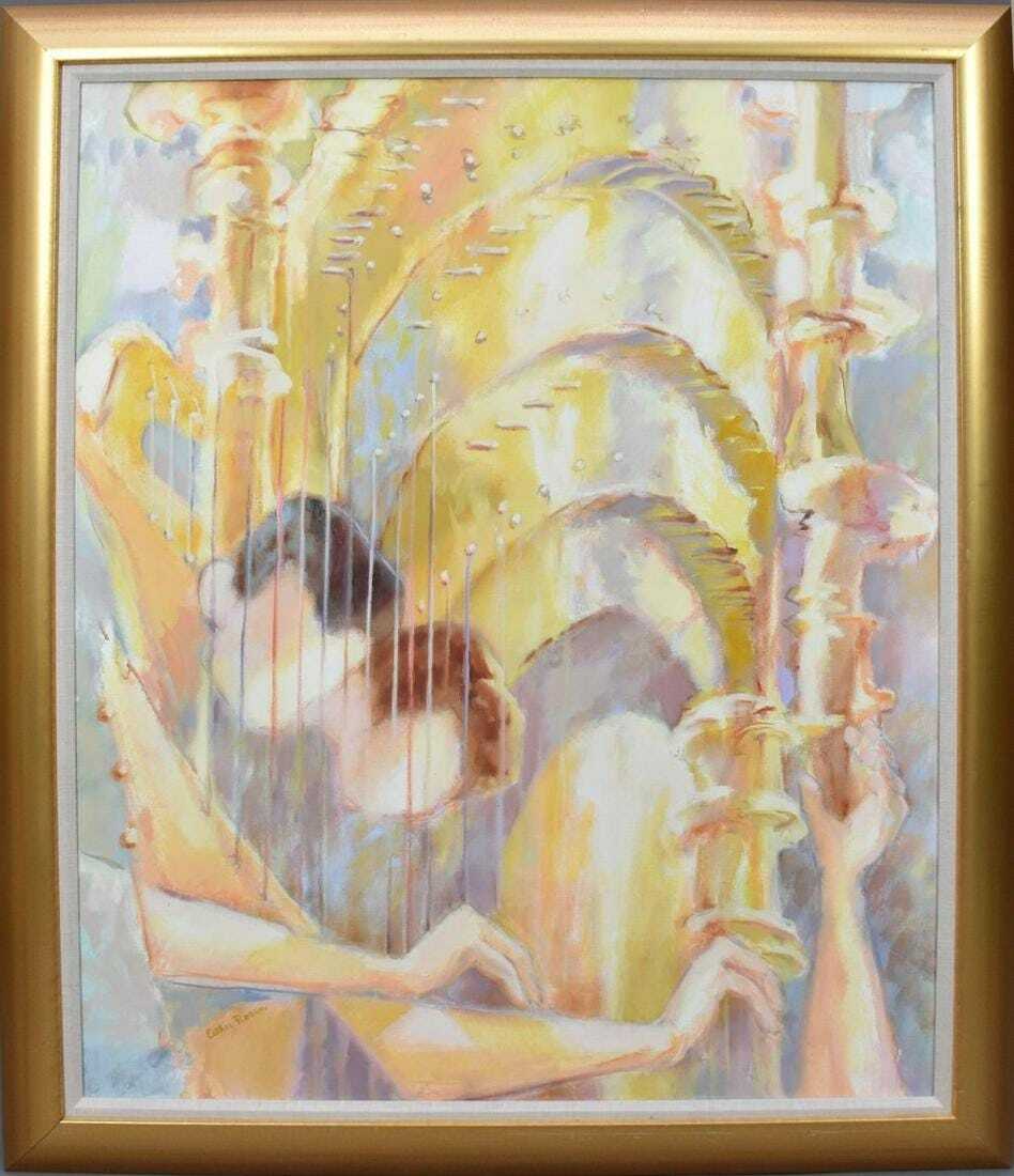 Rare ESTHER ROSEN (1916- 1999 ) oil on canvas, Reverberations, 44