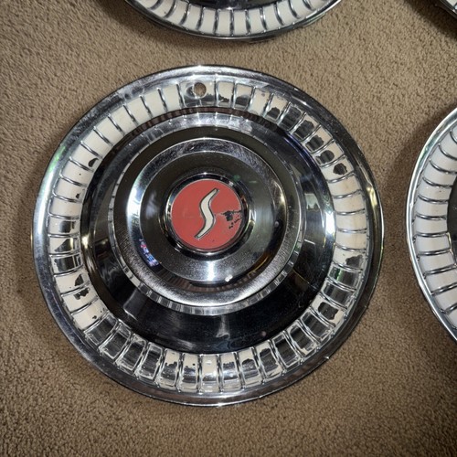 Original 1962 Studebaker Lark 15” Hubcaps Hub Caps Lot of 4 - Picture 4 of 10