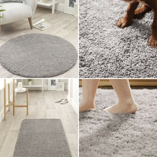 Buddy Washable Rug Shaggy Quick Dry Easy Care Rug 80x 120cm Ghost Grey