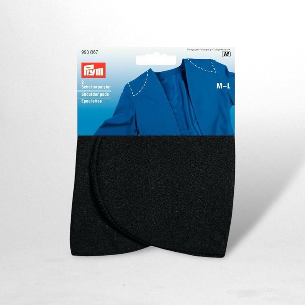 Prym 2 Schulterpolster, Gr. M-L, Halbmond, Fb Schwarz (993867); 1 StüCk-image