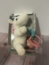Dr. Brown  s Plush Unicorn Lovey Pacifier  Teether Holder White with blue stars