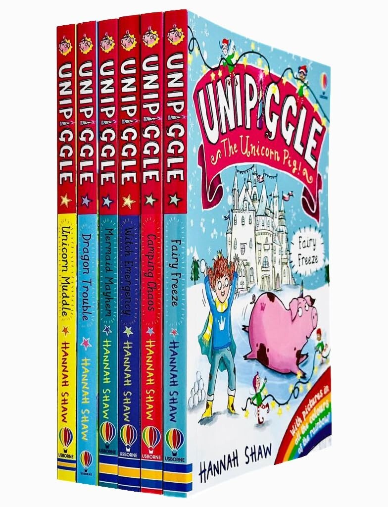 Unipiggle the Unicorn Pig Series 6 Books Collection Set by Hannah Shaw NEW Pack