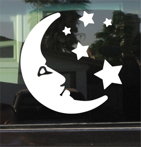 MOON & STARS 8 INCH VINYL DECAL / STICKER | eBay