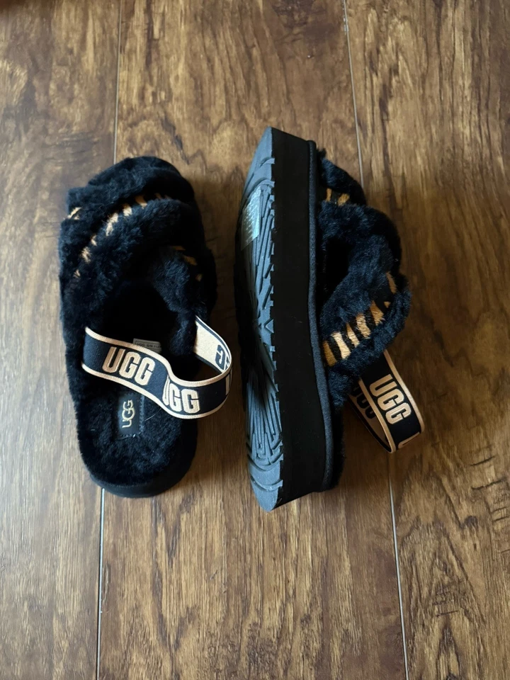 UGG Fluff Yeah Plataforma Toboganes Talla 8 | Sandalias Cheetah Difusas Foto 4 de 4