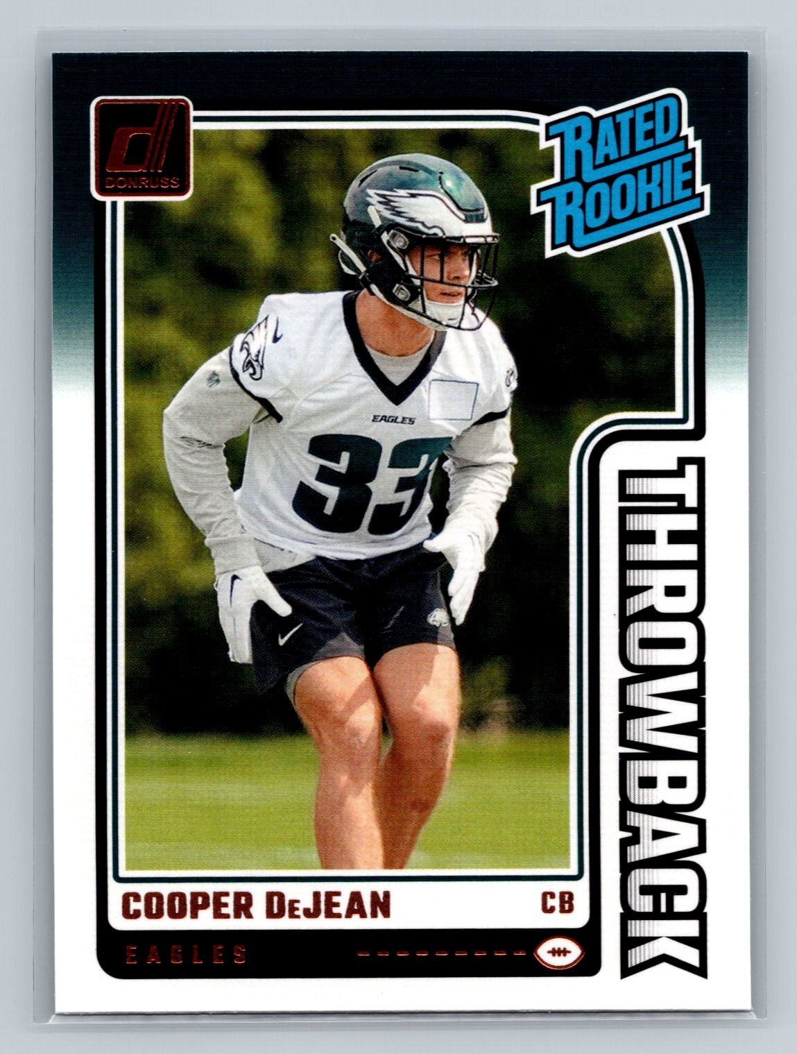 Cooper DeJean 2024 Donruss #47 Rated Rookies Throwback Philadelphia Eagles