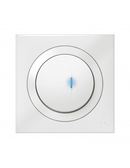 Poussoir lumineux dooxie pour garage et terrasse avec plaque carrée