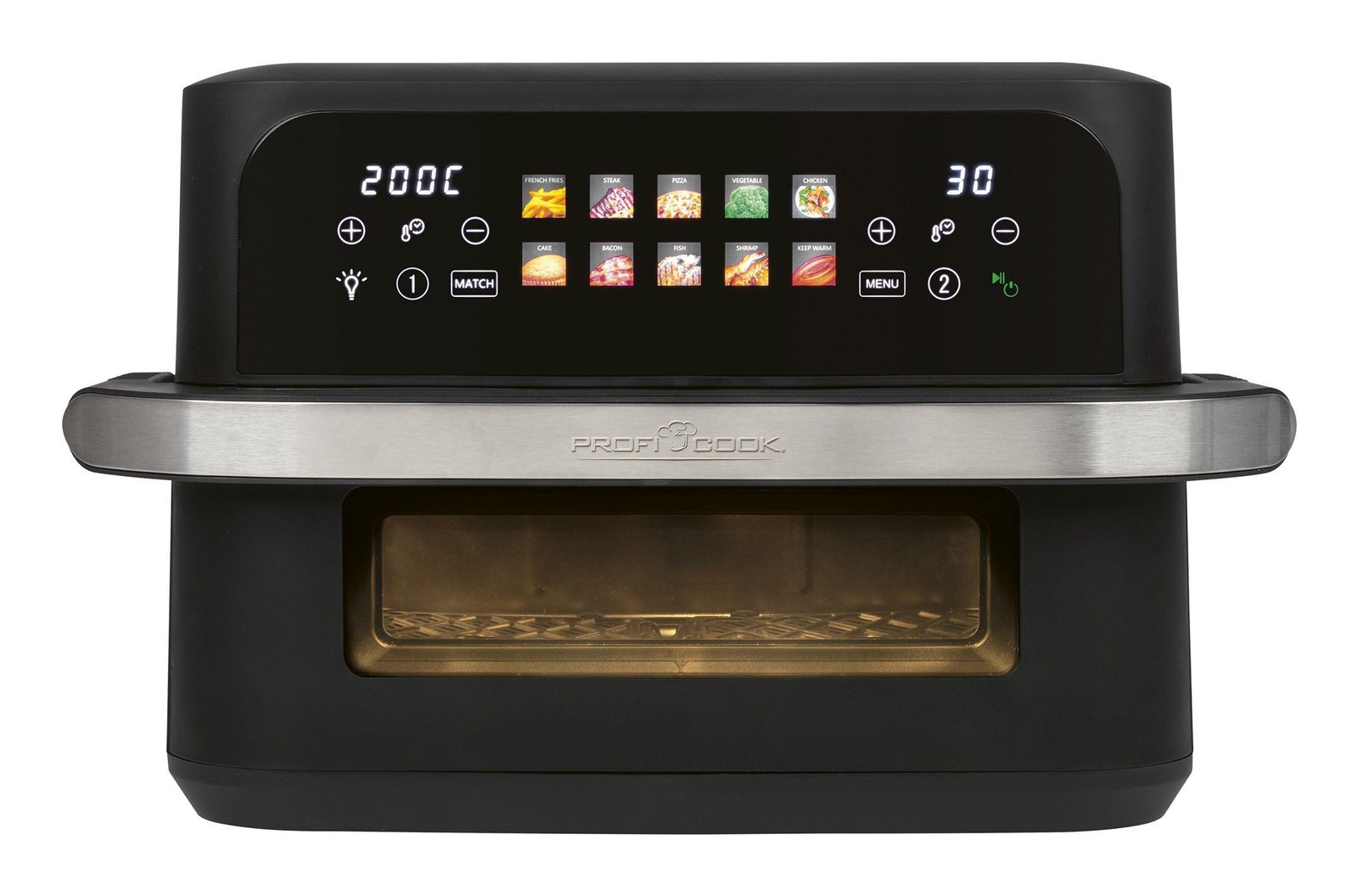 ProfiCook PC-FR 1313 H Double 10 L Stand-alone 2400 W Hot air fryer Black,