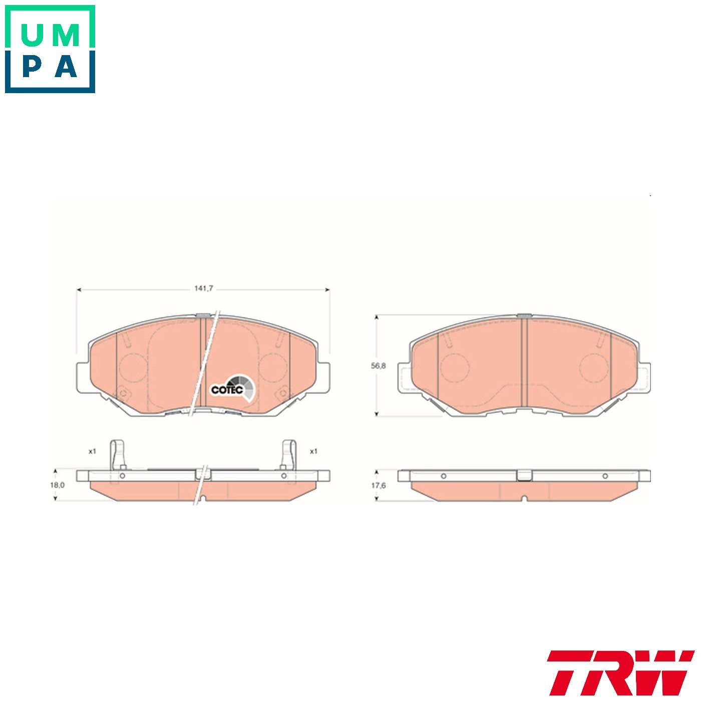 BRAKE PAD SET DISC BRAKE GDB3325 FOR HONDA K24Z1/K24A1 2.4L 4cyl CR-V 2.4L 4cyl