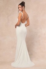 Lulus Safine Backless Mermaid Maxi Dress White M