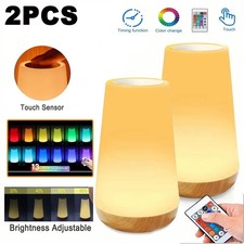 2PACK LED Night Light 13 Color Changing RGB Remote Control Touch Dimmable Lamp