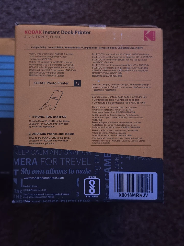 KODAK Dock Plus 4PASS Instant Photo Printer 4x6 + 80 Sheets Bluetooth & Docking - Image 3 of 4