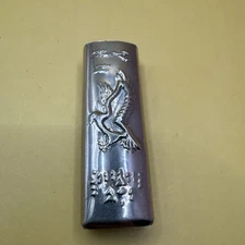 Stainless steel BIC lighter cover eagle and fly design