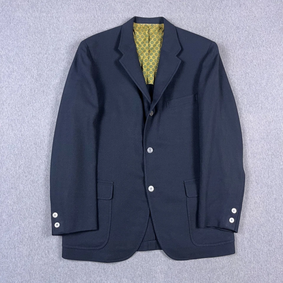 Traje De Colección Carroll & Co Beverly Hills Para Hombre 42/32x29 Azul Marino Lana Años 50 Foto 4 de 4