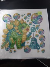 dinosaur birthday card diamond art decorated new with envelope blank inside