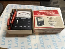 MICRONTA 18-Range Multitester Cat. No. 22-201U 20,000 OHMS/Volt DC In Box