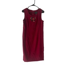 Sag Harbor Vintage 90s Women's Size 12 P Red Grunge Witchy Midi Dress