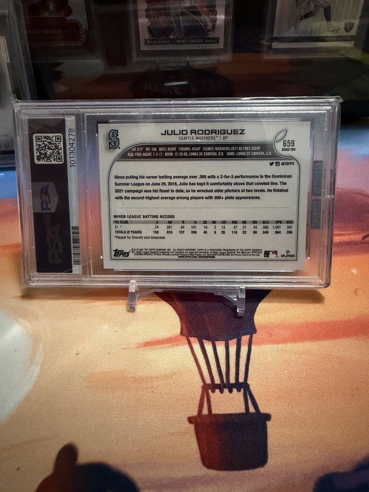 2022 TOPPS #659 JULIO RODRIGUEZ SP MINT PSA 9 view 2