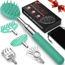 Telescoping Back Scratcher with 5Pcs Detachable Heads,Fathers Day Dad Gifts f...