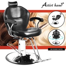 Black All Purpose Reclining Barber Chair Hydraulic Hair Styling Salon Beauty Spa