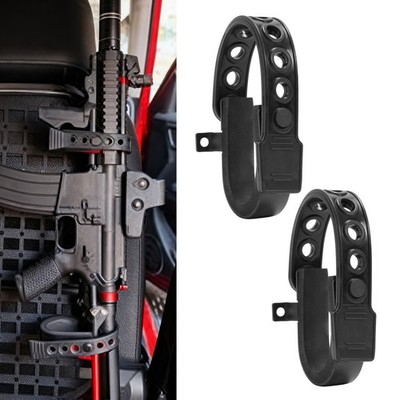 Powder Coated Rubber Gun Rack Straps 2 Pack For Seat Back MOLLE Panel Mounting
