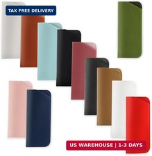 Cositina 12 Pack Soft Glasses Cases 7x3 Inch Leather Eyeglasses Case Portable PU